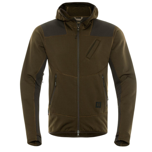 Härkila Sudadera con capucha de forro polar Deer Stalker, verde sauce/marrón sombra talla XXL