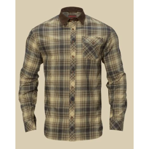 Härkila Camisa Driven Hunt, cuadros claros de color teca, talla L