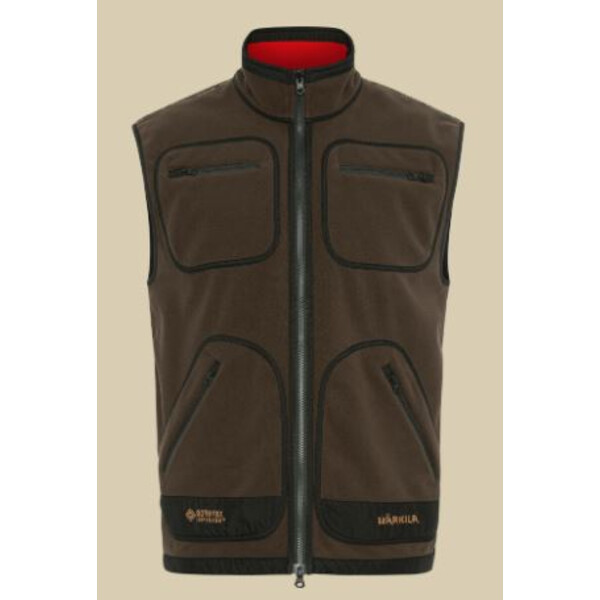 Härkila Chaleco de forro polar Kamko, marrón/rojo, talla L