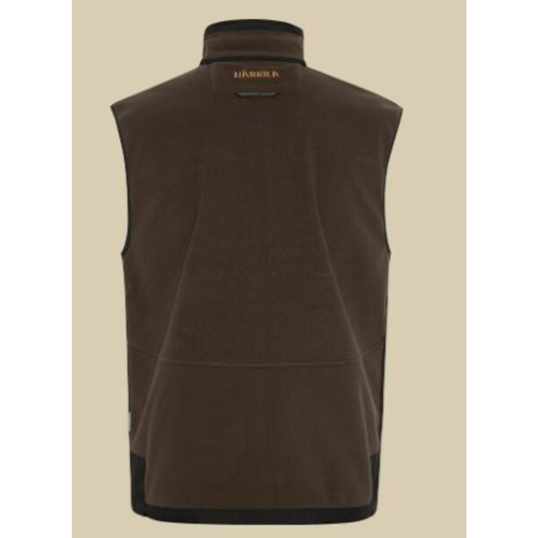 Härkila Chaleco de forro polar Kamko, marrón/rojo, talla L