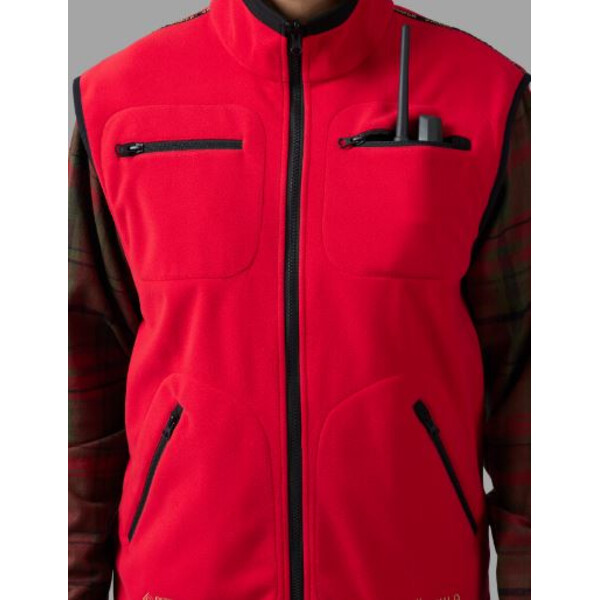 Härkila Chaleco de forro polar Kamko, marrón/rojo, talla L
