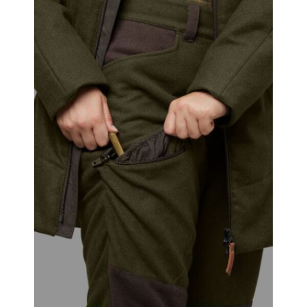 Härkila Pantalones de invierno Metso para mujer, verde sauce/marrón sombra, talla 38