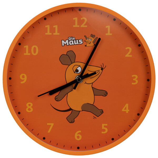 DieMaus Reloj de pared infantil naranja