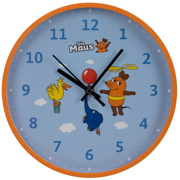 DieMaus Reloj de pared infantil azul
