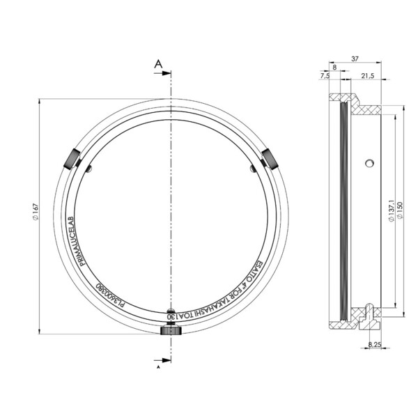 PrimaLuceLab Adapter ESATTO 4" for Takahashi TOA130