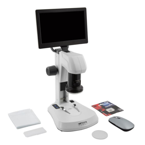 Optika , Microscopio, SFX-85V, Zoom digital, monitor de 9", 8x-54x, LED, Luz transmitida y reflejada