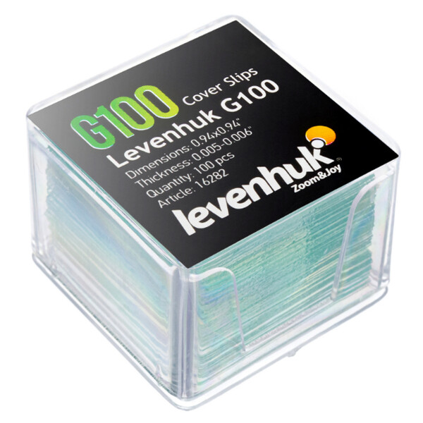Levenhuk Láminas cubreobjetos G100 100 unidades