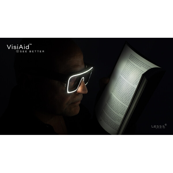 LESS Lupa VisiAid, gafas de iluminación, set completo, mesa