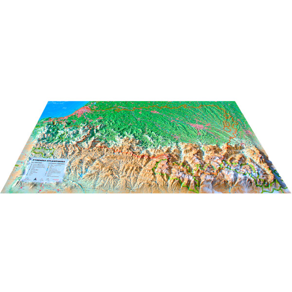 3Dmap Mapa regional Pyrénées-Atlantiques (61cm x 41cm)