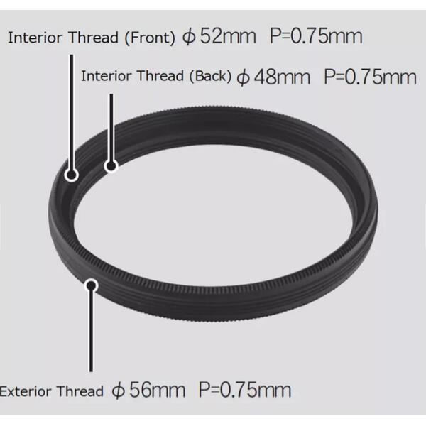 Vixen Adaptador de filtro M56 para roscas de filtro M48 mm y M52 mm