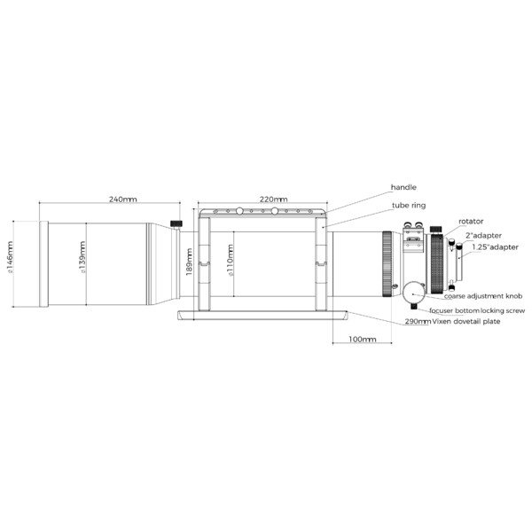 Askar Refractor apocromático AP 120/840 Triplet OTA