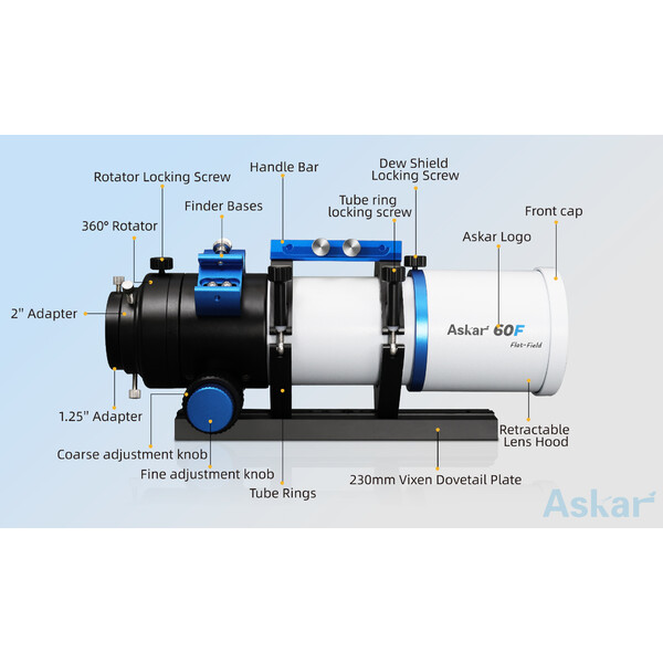 Askar Refractor apocromático AP 60/408 60F Flatfield