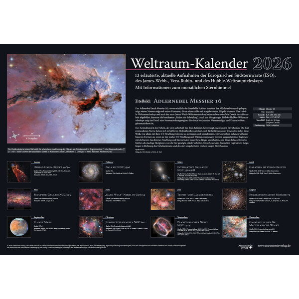 Astronomie-Verlag Calendarios Weltraum-Kalender 2026