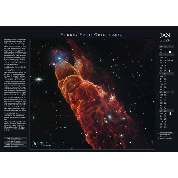 Astronomie-Verlag Calendarios Weltraum-Kalender 2026