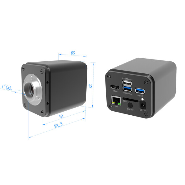 ToupTek cámara ToupCam X8CAM4K 16MPA, color, CMOS, 1/1,1", 2,4 µm, 60 fps, 16 MP, HDMI/LAN/USB