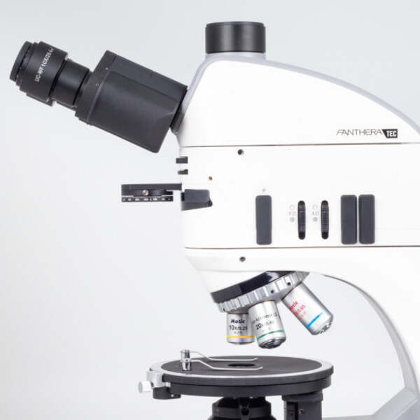Motic Microscopio Panthera TEC POL Epi, trino, infinito, plano, acromático, 50x-400x, 10x/20 mm, halógeno/LED