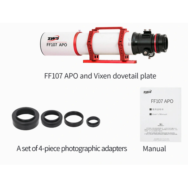 ZWO Refractor apocromático AP 107/749 FF107