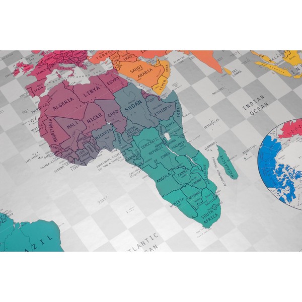 The Future Mapping Company Mapamundi Mapa del mundo de Future Map, azul-esmeralda-rosa-amarillo