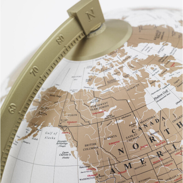 Zoffoli living Globo terráqueo James Cook Oro/Blanco 33 cm