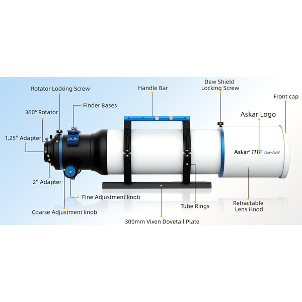 Askar Refractor apocromático AP 111/766 111F Flatfield