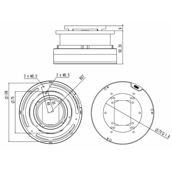 Wanderer Astro Rueda de filtros Cube para Celestron RASA 1100 y 3600