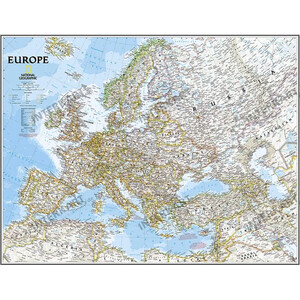 National Geographic Europa, mapa político, laminado