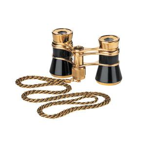 Eschenbach Opera glasses Glamour 3x25 black-gold Prismáticos para la ópera con cadena