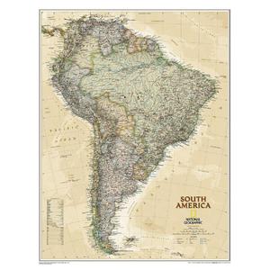 National Geographic Mapa antiguo de : Sudamérica