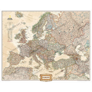 National Geographic Mapa antiguo de : Europa (3 partes)