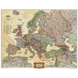 National Geographic Mapa de Europa político, de diseño de antiguedad, con recubrimiento de protección