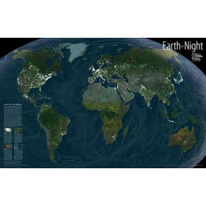 National Geographic Mapamundi Earth at Night - mapa de recubrimiento protector