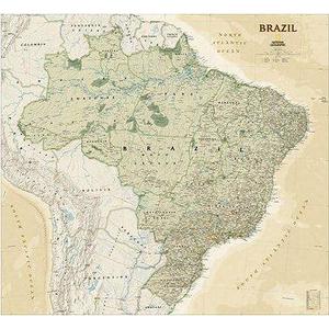 National Geographic Mapa antiguo, laminado de : Brasil