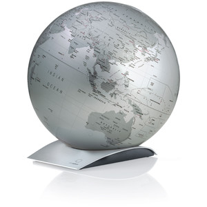 Räthgloben 1917 Globo terráqueo Capital Q Silver 30cm