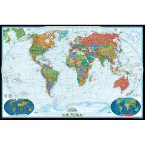 National Geographic Mapamundi Mapa decorativo del mundo, político, grande, con recubrimiento de protección