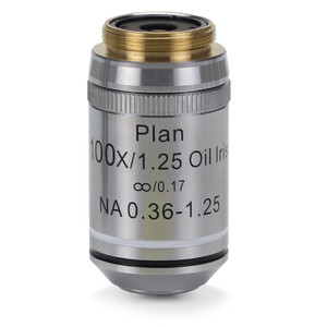 Euromex objetivo IS.7200-I, 100x/1.25 oil immers., PLi , plan, infinity, iris diaphragm, Spring (iScope)