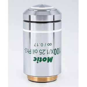 Motic objetivo 100X / 1.25, wd 0.15mm, CCIS, EC-H PLPH, e-plan, neg. phase, infinity, -S-Oil
