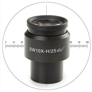 Euromex 10x/25 mm, SWF, micrómetro, retícula, Ø 30 mm, DX.6010-CM (Delphi-X)