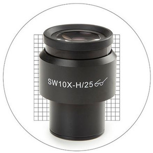 Euromex 10x/25 mm, SWF, cuadrícula de medición de 20 x 20, Ø 30 mm, DX.6010-SG (Delphi-X)