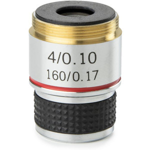Euromex objetivo 4x/0,10, acro., parafocal, 35 mm, MB.7004 (MicroBlue)