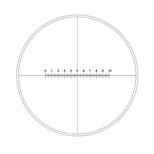 Motic Placa micrométrica Retículo con escala (10 mm en 100 partes) y retículo (Ø19 mm)