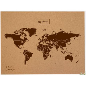 Miss Wood Mapamundi Woody Map Natural Cork XL brown