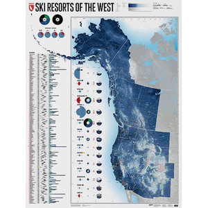 Marmota Maps Mapa regional Ski Resorts of the West