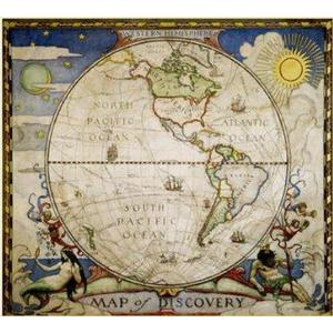 National Geographic Mapamundi Mapa de exploradores, hemisferio occidental