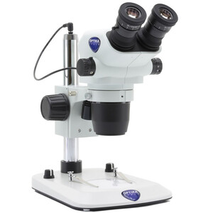 Optika Microscópio stereo zoom SZO-3, bino, 6.7-45x, Säulenstativ, Auf-, Durchlicht