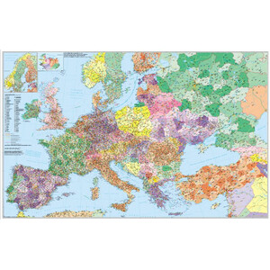 Stiefel Mapa continental Europe with Turkey Street and postcode map (multilingual)