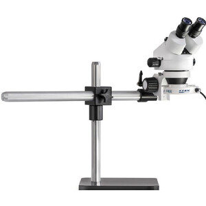 Kern Microscópio stereo zoom OZL 963, trino, 0,7-4,5x, Teleskoparm-Stativ, Platte, LED-Ringl.