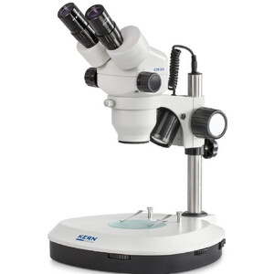 Kern Microscopio stereo zoom OZM 542, Bino, 7-45x, HSWF10x23, Auf-Durchlicht, 3W LED
