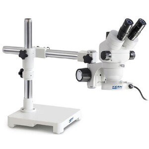 Kern Microscópio stereo zoom  OZM 903, trino, 7x-45x, HSWF10x23mm, Stativ, Einarm (430 mm x 385 mm) m. Tischplatte, Ringlicht LED 4.5 W
