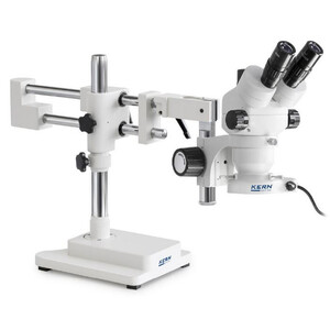 Kern Microscópio stereo zoom  OZM 922, bino, 7x-45x, HSWF10x23mm, Stativ, Doppelarm (515 mm x 614 mm) m. Tischplatte, Ringlicht LED 4.5 W