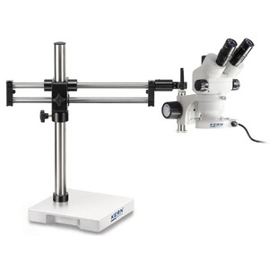 Kern Microscópio stereo zoom OZM 933, trino, 7-45x, HSWF 10x23 mm, Stativ, doppelarm, 614x545 mm, m. Tischplatte, Ringlicht LED 4.5 W